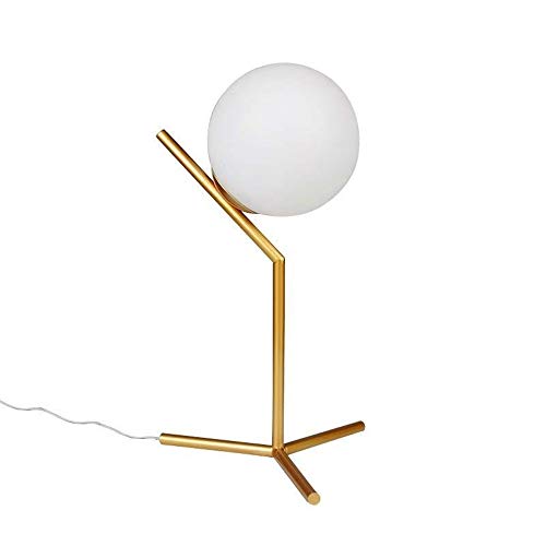 Dellemade kreativ Lampe Modern Tischlampe mit Glasglobe,Golden von Dellemade