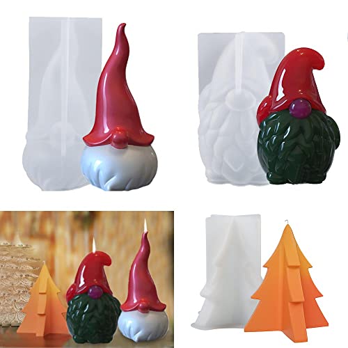 3er-Set Silikonformen Delmkin 3D Weihnachtsmann Kerzenform Epoxidharz Formen DIY Wichtel Figuren Weihnachtsbaum Gießform Für Weihnachten Deko von Delmkin