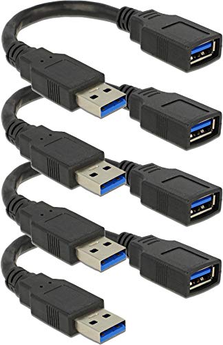 4x Delock Verlängerungskabel USB 3.0 Stecker an Buchse, 15 cm von DeLOCK