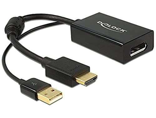 DELOCK Adapterkabel HDMI-A Stecker > Displayport 1.2 Buchse schwarz von DeLOCK