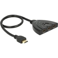 DeLOCK UHD Switch 3x HDMI zu 1x HDMI, 50cm integriertes Kabel von Delock