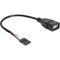 USB-Kabel usb 2.0 Pfostenstecker 4pol., usb-a Buchse 0.20 m Schwarz UL-zertifiziert 83291 - Delock von Delock