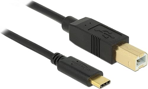 DeLock Kabel USB 2.0 Type-C Stecker > USB 2.0 Typ-B Stecker 3,0 m Schwarz von DeLOCK