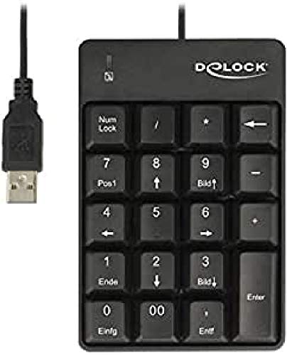 DeLOCK 12481 Tastatur USB Nummernblock 19 Tasten schwarz von DeLOCK