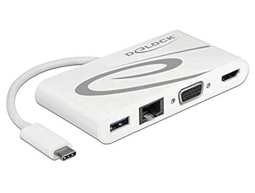 Delock 87731 USB Type-C™ 3.1 Dockingstation HDMI 4K 30 Hz + VGA + LAN + USB PD von DeLOCK