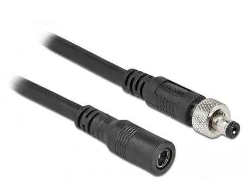 Delock DC Verlängerungskabel 5,5 x 2,1 mm Stecker zu Buchse verschraubbar von DeLOCK