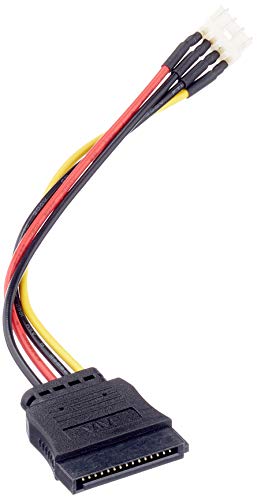 Delock Kabel Power SATA 15 Pin Stecker > Floppy 4 Pin Stecker 15 cm, Schwarz, Rot, Gelb, 15cm, 3 Stück von DeLOCK