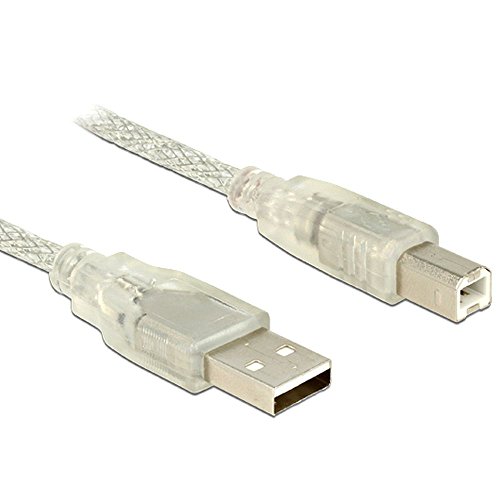Delock Kabel USB 2.0 A Stecker > USB 2.0 B Stecker transparent 3m von DeLOCK