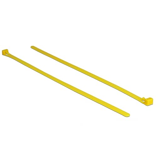 DELOCK Kabelbinder wiederverwendbar hitzebeständig L 300 x B 7,6 mm 100 Stück gelb von DeLOCK