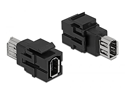 Delock Keystone Modul FireWire 6 Pin Buchse zu FireWire 6 Pin Buchse schwarz von DeLOCK