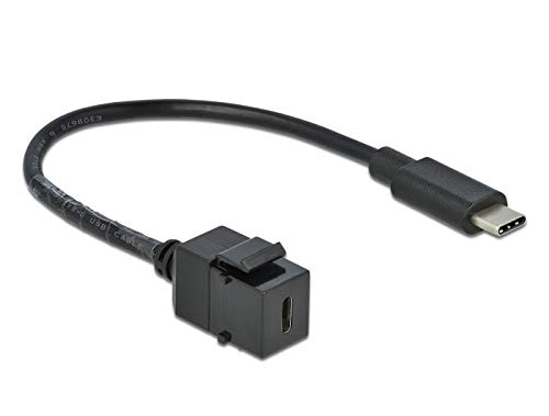 Delock Keystone Modul USB 3.0 C Buchse > USB 3.0 C Stecker mit Kabel von DeLOCK