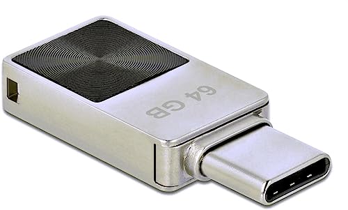 Delock Mini USB 3.2 Gen 1 USB-C Speicherstick 64 GB - Metallgehäuse 54084 Silber von DeLOCK