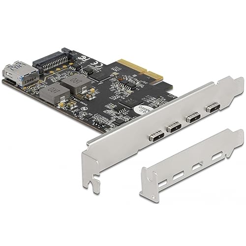 Delock PCI Express x4 Karte zu 4 x USB Type-C™ + 1 x USB Typ-A - SS USB 10 Gbps von DeLOCK