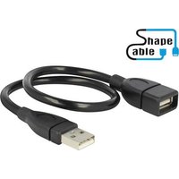 Delock USB-Kabel USB 2.0 USB-A Stecker, USB-A Buchse 0.35m Schwarz flexibles Schwanenhals-Kabel 8349 von Delock