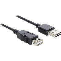 Delock USB-Kabel USB 2.0 USB-A Stecker, USB-A Buchse 5.00m Schwarz beidseitig verwendbarer Stecker, von Delock