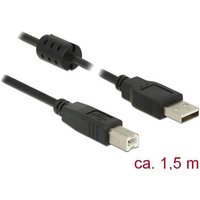 Delock USB-Kabel USB 2.0 USB-A Stecker, USB-B Stecker 1.50m Schwarz mit Ferritkern 84896 Delock USB-Kabel USB 2.0 USB-A Stecker, USB-B Stecker 1.50m Schwarz mit Ferritkern 84896 von Delock