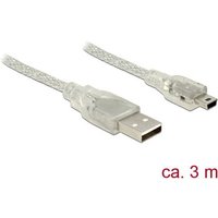 Delock USB-Kabel USB 2.0 USB-A Stecker, USB-Mini-B Stecker 3.00m Transparent mit Ferritkern 83908 Delock USB-Kabel USB 2.0 USB-A Stecker, USB-Mini-B Stecker 3.00m Transparent mit Ferritkern 83908 von Delock
