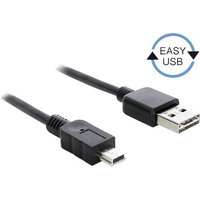 Delock USB-Kabel USB 2.0 USB-A Stecker, USB-Mini-B Stecker 5.00m Schwarz beidseitig verwendbarer Ste von Delock