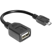 Delock USB-Kabel USB 2.0 USB-Micro-B Stecker, USB-A Buchse 0.15m Schwarz mit OTG-Funktion 83293 von Delock