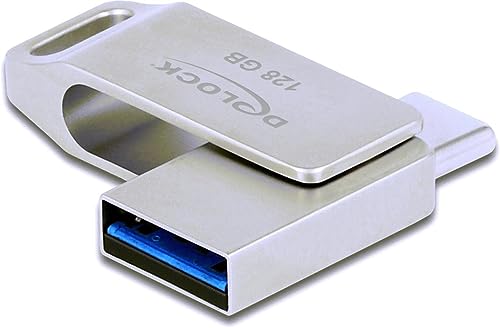 Delock USB 3.2 Gen 1 USB-C + Typ-A Speicherstick 128 GB - Metallgehäuse von EK