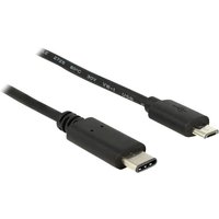 Delock USB-Kabel USB 2.0 USB-C® Stecker, USB-Micro-B Stecker 1.00 m Schwarz 83602 von Delock