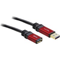 Delock USB-Kabel USB 3.2 Gen1 (USB 3.0 / USB 3.1 Gen1) USB-A Stecker, USB-A Buchse 5.00 m Rot, Schwa von Delock