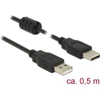 Delock - USB-Kabel usb 2.0 usb-a Stecker, usb-a Stecker 0.50 m Schwarz mit Ferritkern 84888 von Delock