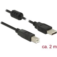 USB-Kabel usb 2.0 usb-a Stecker, usb-b Stecker 2.00 m Schwarz mit Ferritkern 84897 - Delock USB-Kabel usb 2.0 usb-a Stecker, usb-b Stecker 2.00 m Schwarz mit Ferritkern 84897 - Delock von Delock