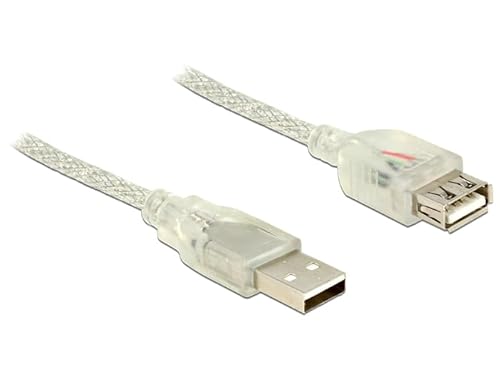 Delock Verlängerungskabel USB 2.0 Typ-A Stecker > USB 2.0 Typ-A Buchse 0,5 m transparent von DeLOCK