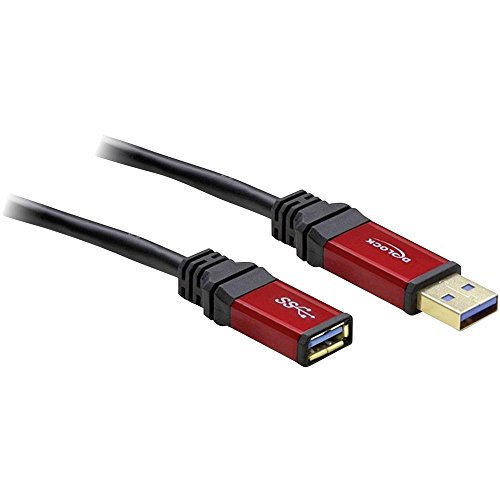 Delock Verlängerungskabel USB 3.0 Typ-A Stecker > USB 3.0 Typ-A Buchse 3 m Premium, 82754, Rot, Schwarz von DeLOCK