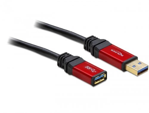 USB 3.0 Verlängerungskabel Stecker A an Buchse A, Premium, 3m, Delock® [82754] von DeLOCK