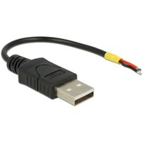 USB-Kabel usb 2.0 usb-a Stecker, offene Kabelenden 0.10 m Schwarz 85250 - Delock USB-Kabel usb 2.0 usb-a Stecker, offene Kabelenden 0.10 m Schwarz 85250 - Delock von Delock