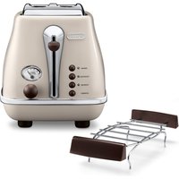 DeLonghi Toaster "Incona Vintage "CTOV 2103.BG"", 2 kurze Schlitze, 900 W, im Retro Look, cremefarben von Delonghi