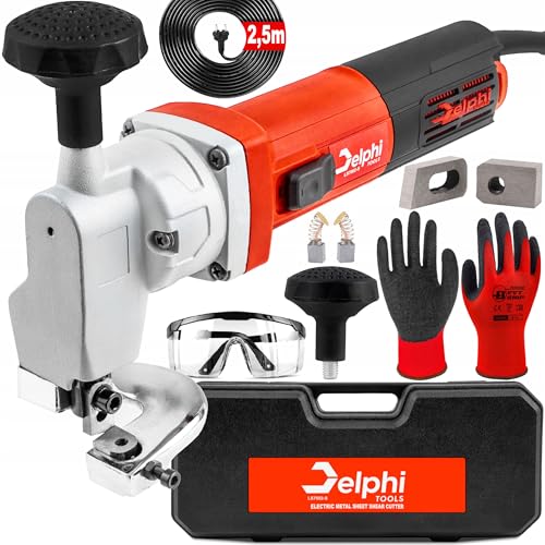 DELPHI Elektrische Blechschere, 850W 220V Industriequalität Blech Edelstahl Cutter Metallschere Scherenschere Schneidet bis zu 2,5 mm Baustahlplatte 2200 rpm von Delphi