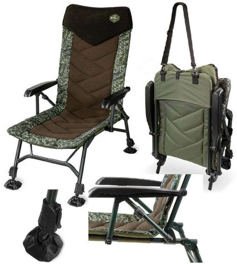 Delphin.sk Campingstuhl Delphin Stuhl - warmer Fleece am Kopfbereich - Angeln Camping Freizeit, Massiver Stuhl mit Polsterung um den Kopf warm zu halten von Delphin.sk