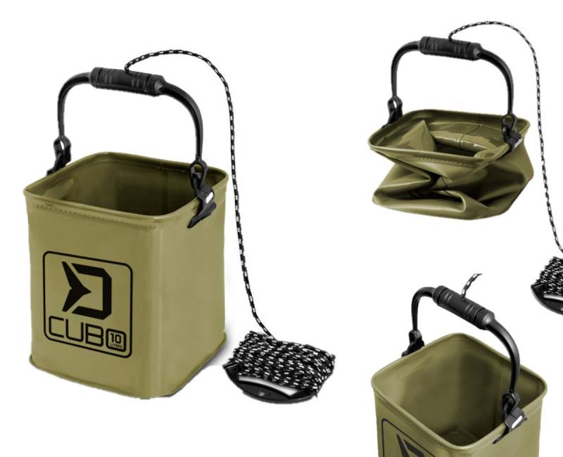 Delphin.sk Falteimer Falteimer CUBO 5L und 10L mit Seil wasserdicht Grundfutter Angeleimer, Wasserdicht, Quadratischen Form von Delphin.sk