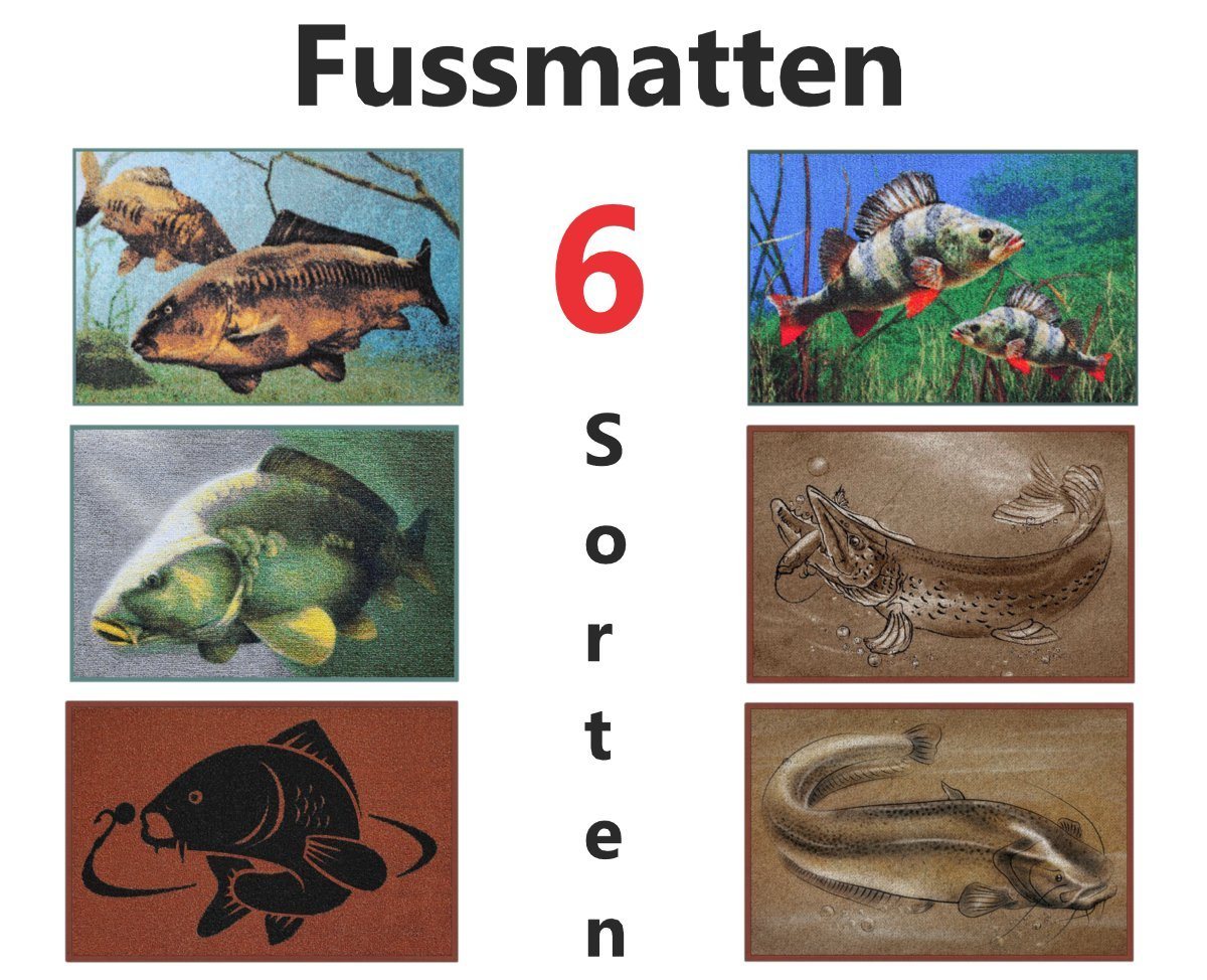 Fußmatte Fußmatten 6 Sorten Fischmotive Fußabtreter Schmutzfangmatte Türmatten, Delphin.sk, Größe von 60x40 cm ist geeignet für jede Zimmer- oder Eingangstür von Delphin.sk