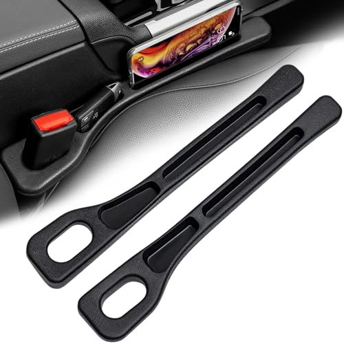 Delsen 2 Stück Car Seat Gap Filler,Autositz Lückenfüller für Autositze Doppelter Stauraum,Aufbewahrungsbox für Autositze das Herunterfallen von Gegenständen,Passt für die Meisten Modelle (Schwarz) von Delsen