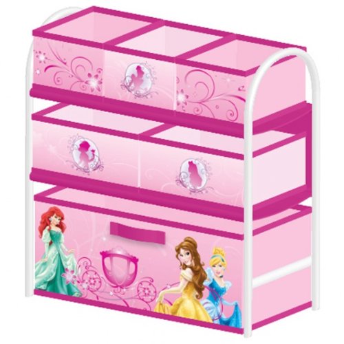 Delta Children's Products Multi Toy Organizer Princess mit 6 Fächern und Metallgestell Aufbewahrungsboxen Spielzeugregal von Delta Children's Products