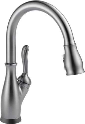 Delta Faucet Leland Einhandgriff Touch Küchenspüle Wasserhahn mit Pull-Down-Sprüher Touch2O und ShieldSpray Technologie, magnetischer Docking Spraykopf, Arctic Stainless 9178T-AR-DST von Delta