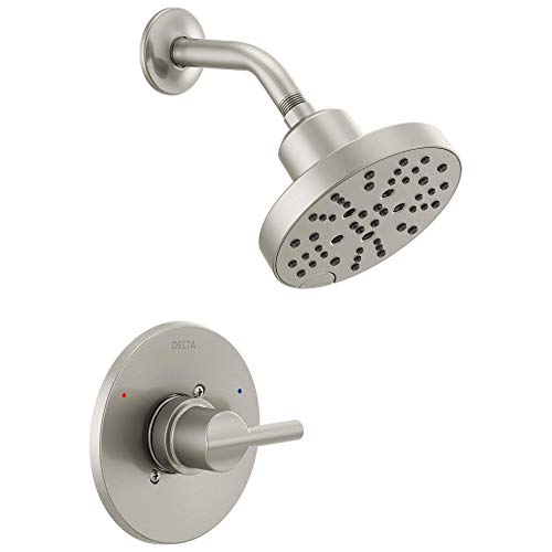 Delta Faucet Nicoli 14 Serie Einhandbrause Wasserhahn Duscharmatur Duschverkleidung Kit mit 5 Strahlarten H2okinetic Duschkopf Edelstahl 142749-SS (Duschventil enthalten) von Delta Faucet