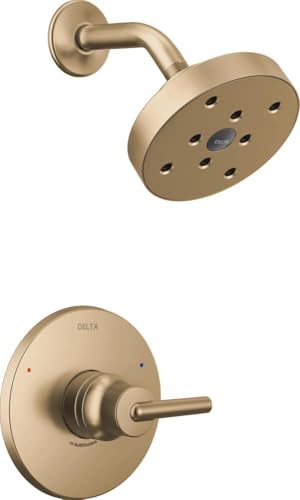 Delta Faucet Trinsic 14 Series Einzelfunktions-Duschverkleidung-Set mit Einzelstrahl H2Okinetic Duschkopf, Champagner Bronze T14259-CZ (Ventil nicht im Lieferumfang enthalten) von Delta