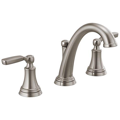 Delta Woodhurst Badezimmer-Wasserhahn mit 2 Griffen, mit Metallablauf, Edelstahl (3532LF-SSMPU) von Delta Faucet