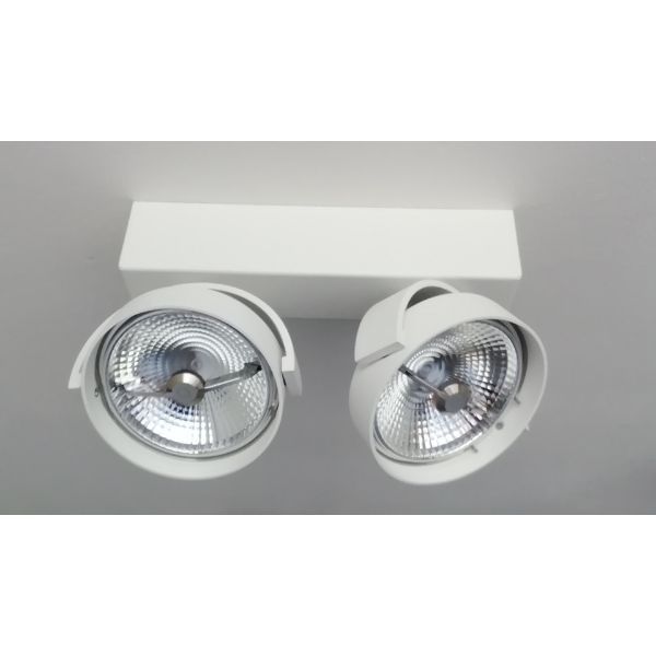 Rand Deckenleuchte aus weißem Aluminium und Metall, Delta Light von Delta Light