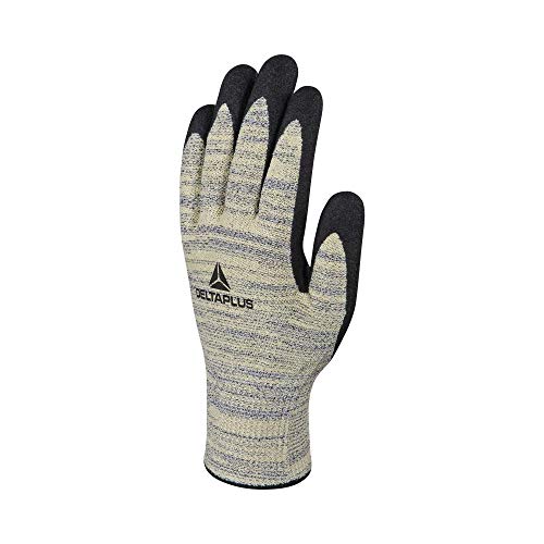 Delta Plus VECUTD01GJ10 Heatnocut Feinstrickhandschuh, Nitrilschaum Beschichtete auf Handfläche, 13Er Teilung, Gelb/Grau/Schwarz, Größe 10 von Delta Plus