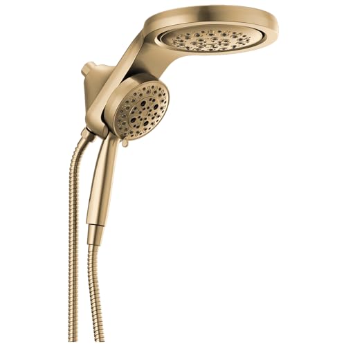 DELTA FAUCET 58680-CZ25 HydroRain H2Okinetic 5-Setting Two-in-One, Champagner-Bronzekopf mit Handbrause, 2,5 GPM Wasserdurchfluss von Delta