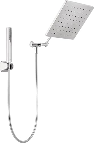 DELTA FAUCET Raincan Duschkopf und Handbrause, 25,4 cm, quadratischer Duschkopf, Regenduschkopf, Handbrause, Hochdruck-Duschkopf, 1,75 GPM Durchflussmenge, Chrom 75527 von Delta