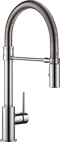 DELTA Trinsic Pro Einhebel-Federauslauf Küchenspüle Wasserhahn mit herausziehbarem Sprüher und magnetischem Docking Sprühkopf, Chrom 9659-DST von Delta