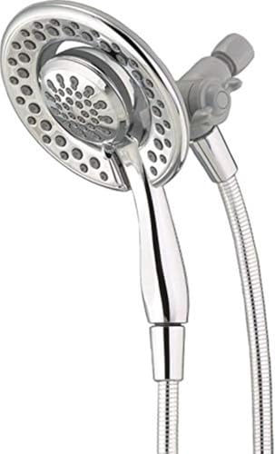 Delta In2ition 2-in-1-Doppelduschkopf mit Handbrause mit Handbrause und Touch-Clean-Chrom-Duschkopf mit Schlauch, abnehmbarer Duschkopf, Handbrause, Chrom 75486C von Delta