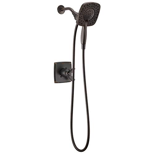 Delta Ashlyn 17 Serie Duschverkleidung mit 2 Strahlarten Touch Clean In2ition 2-in-1 Handbrause mit Schlauch, venezianische Bronze T17264-RB-I (Ventil nicht enthalten) von Delta